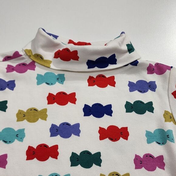 Girls Candy Wrapper Colorful Cotton Turtleneck Hanna Andersson Dress Size 6-7 - Picture 6 of 7